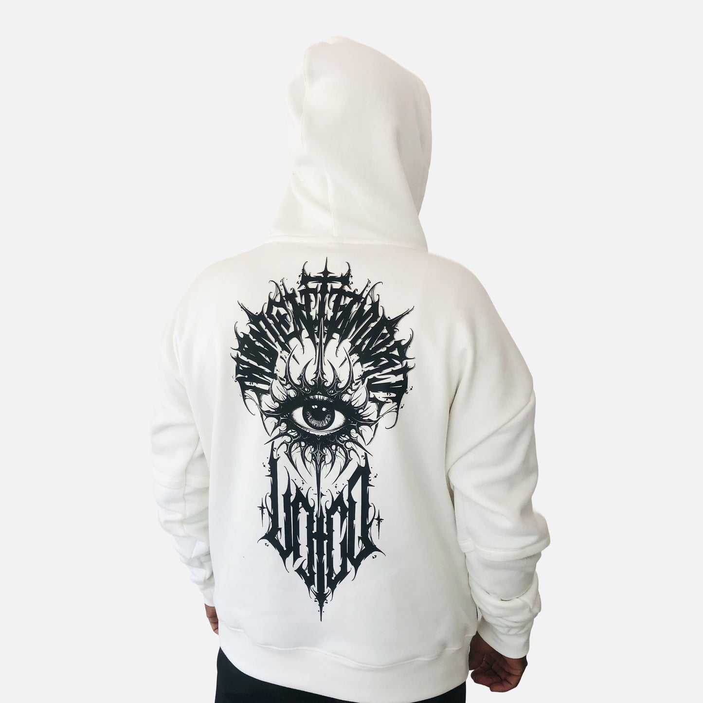 Men's Colorblock White Premium Oversized Hoodie