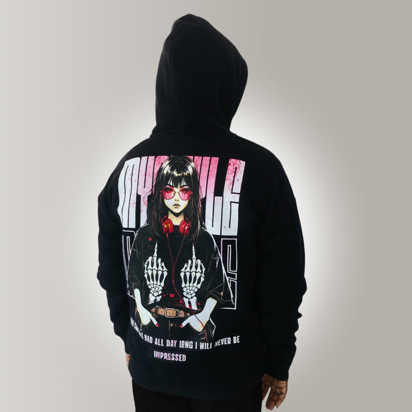 Women's Colorblock Black Premium Oversized Hoodie