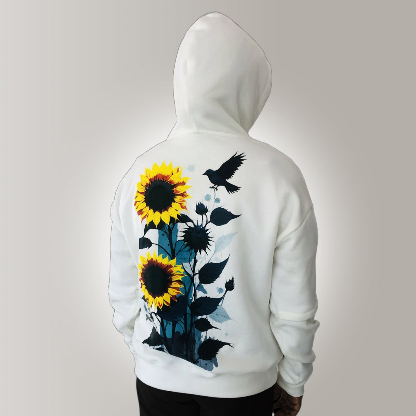 Women's Colorblock Ivory Mustard Oversized Hoodie