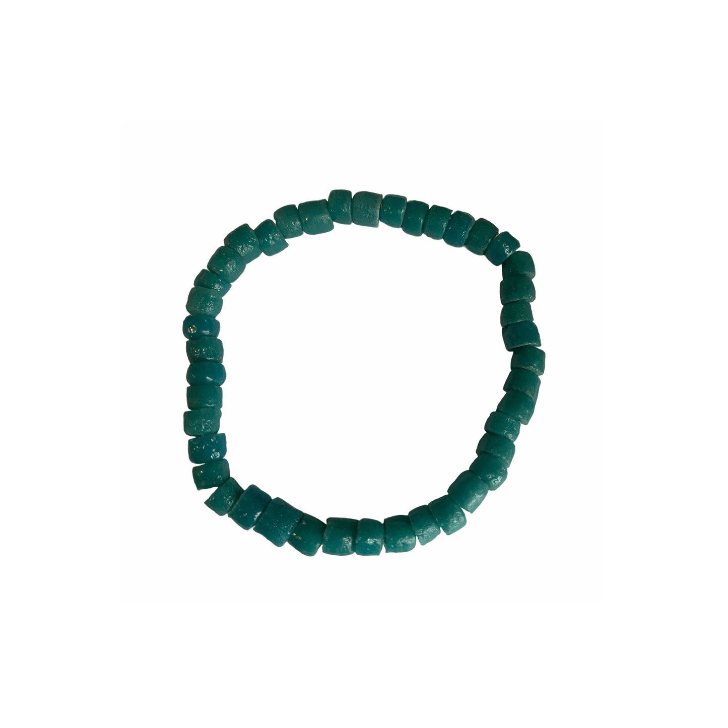 Teal Handmade Glass Bead Bracelet