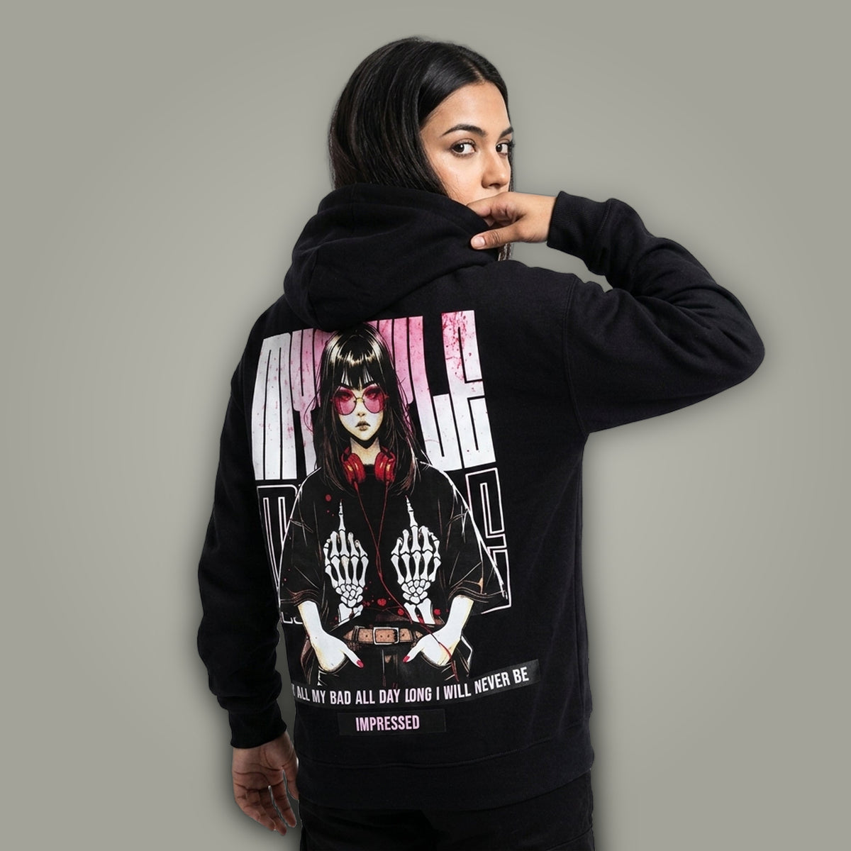 Women's Colorblock Black Premium Oversized Hoodie