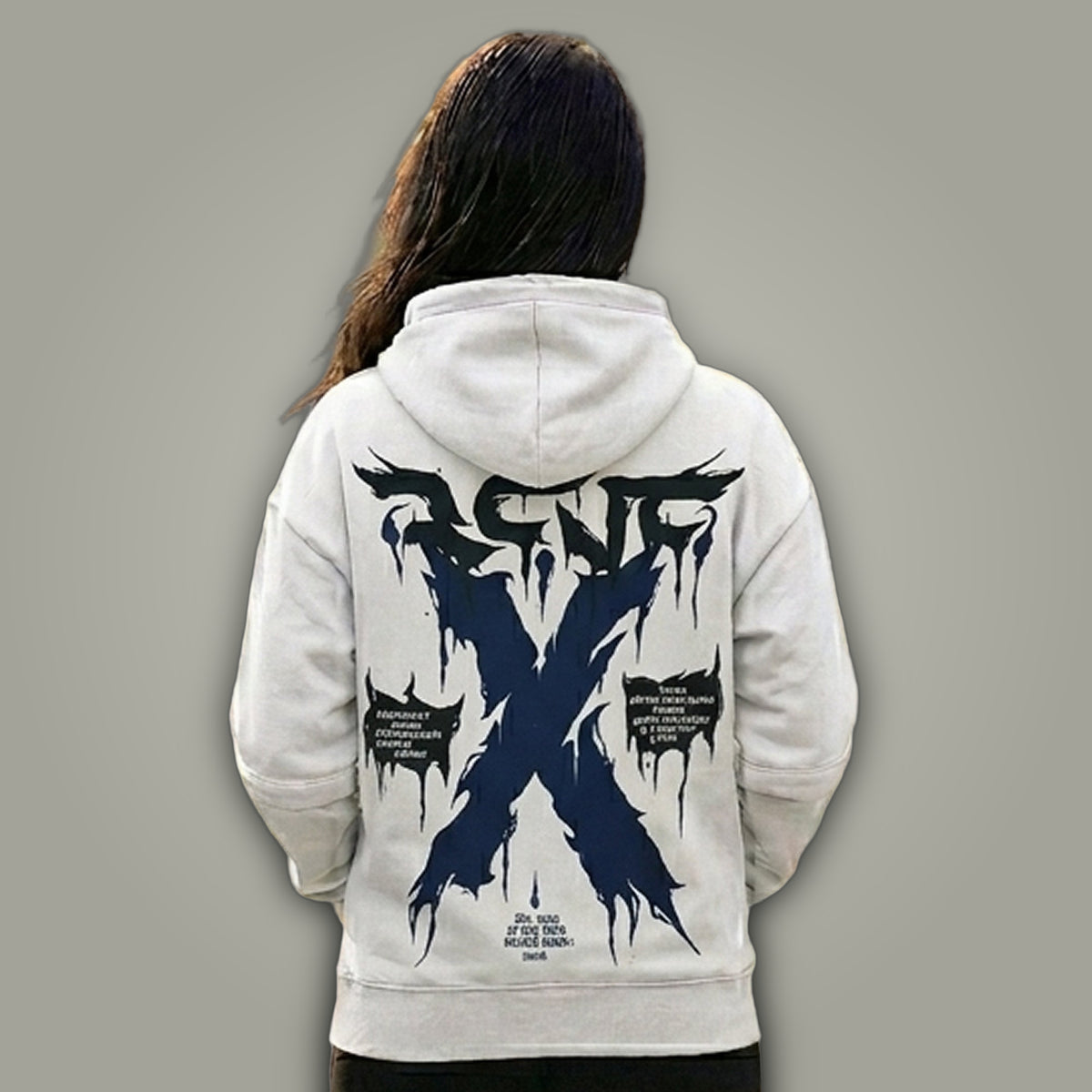 Women's X Graffiti Back-Print Oversized Hoodie