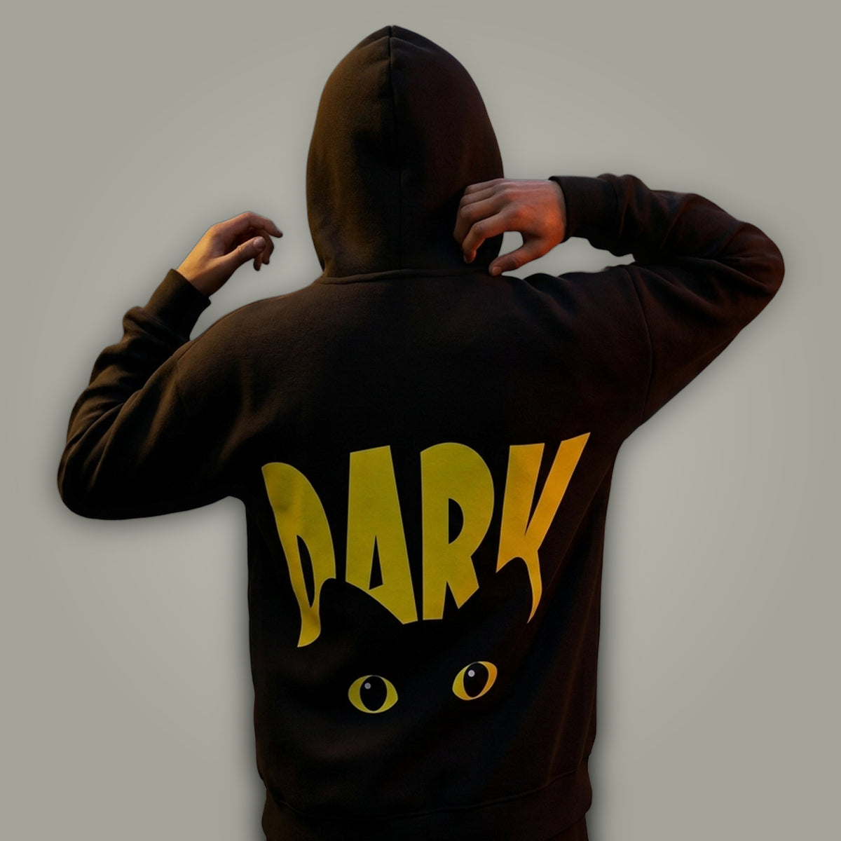 Women's Colorblock Black Mustard Oversized Hoodie