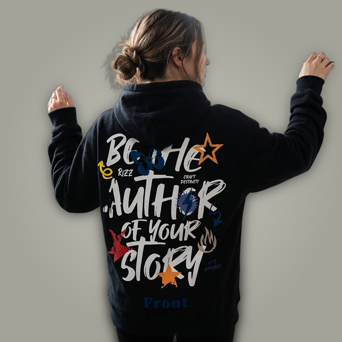 Women's Colorblock Black Grey Oversized Hoodie