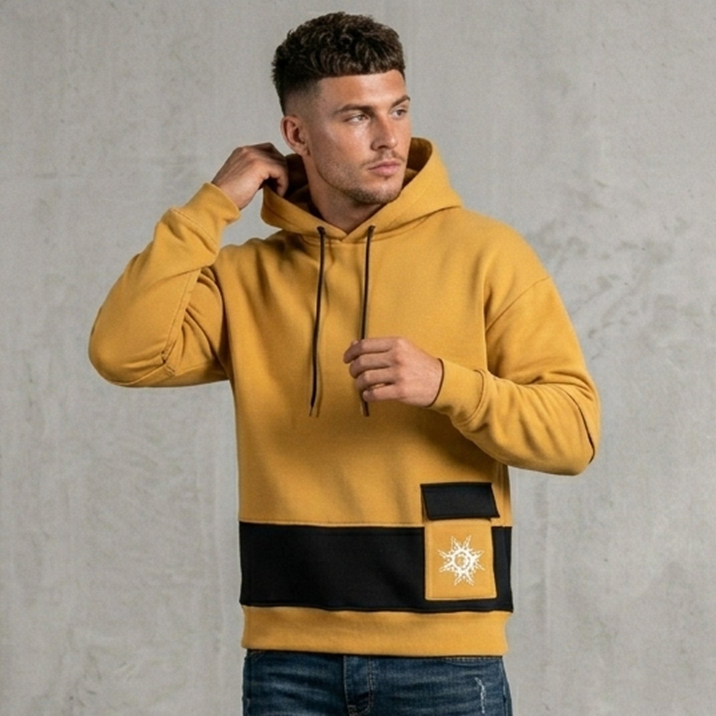Men's Samurai Oni Back-Print Oversized Hoodie