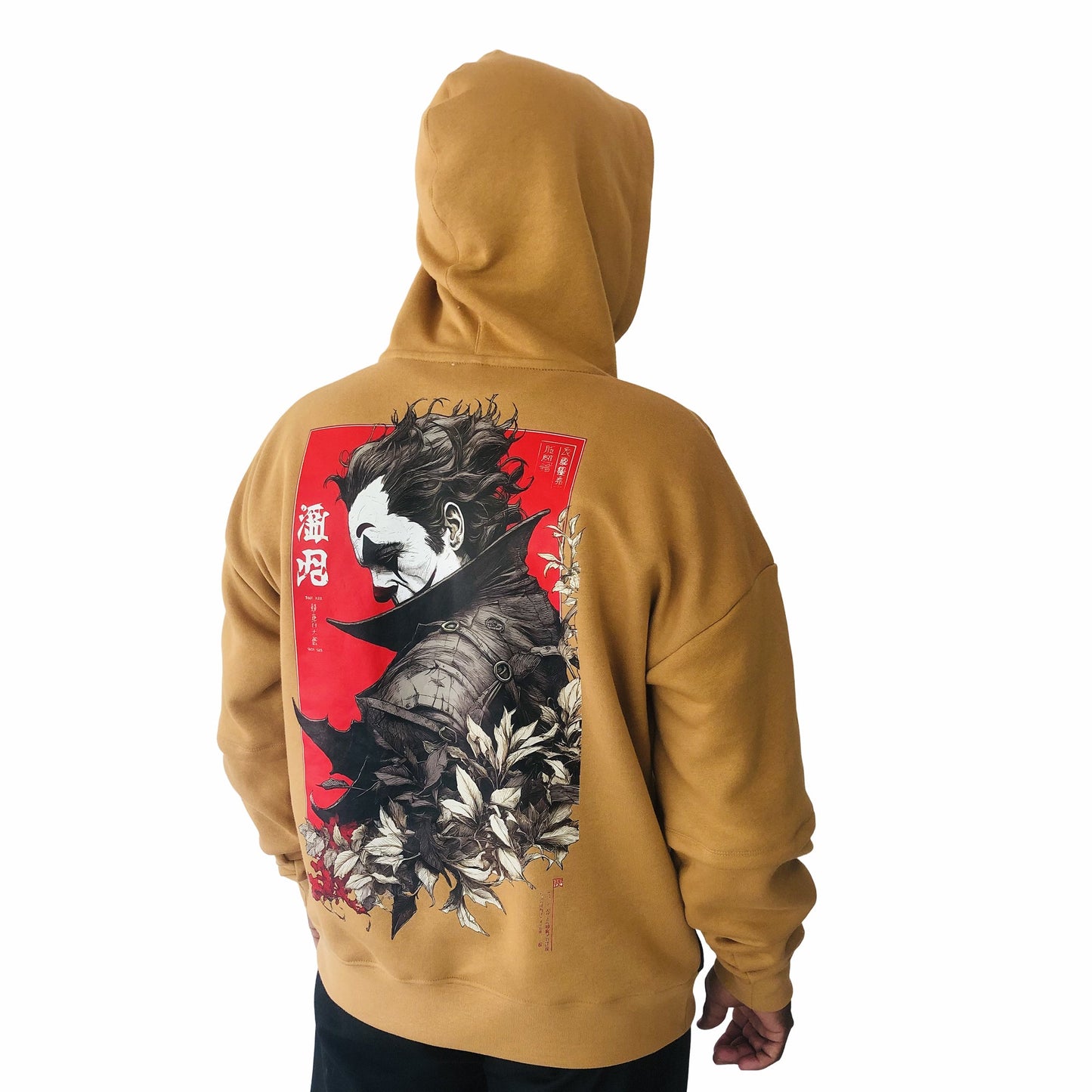 Men's Samurai Oni Back-Print Oversized Hoodie