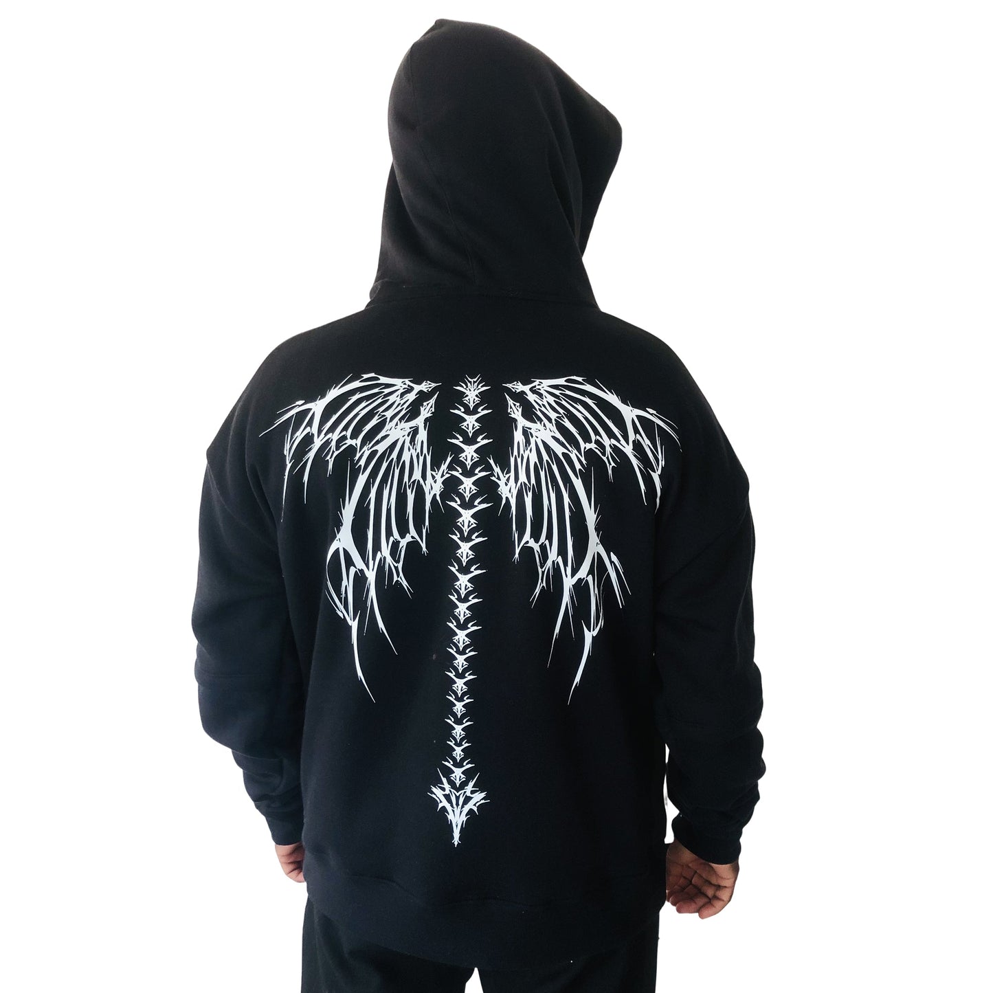 Men's Phoenix Wings Back-Print Oversized Hoodie