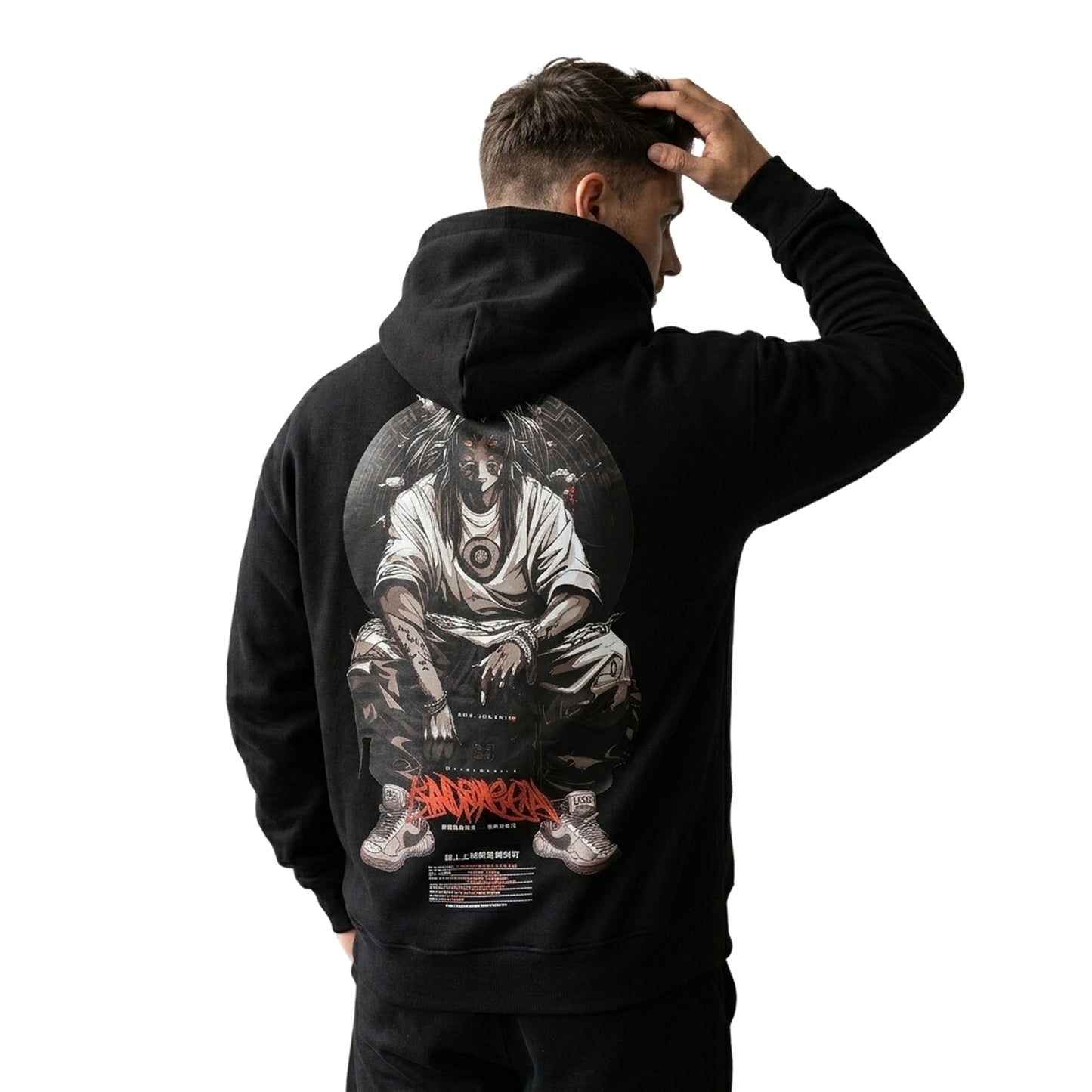 Men's Colorblock Black Premium Oversized Hoodie