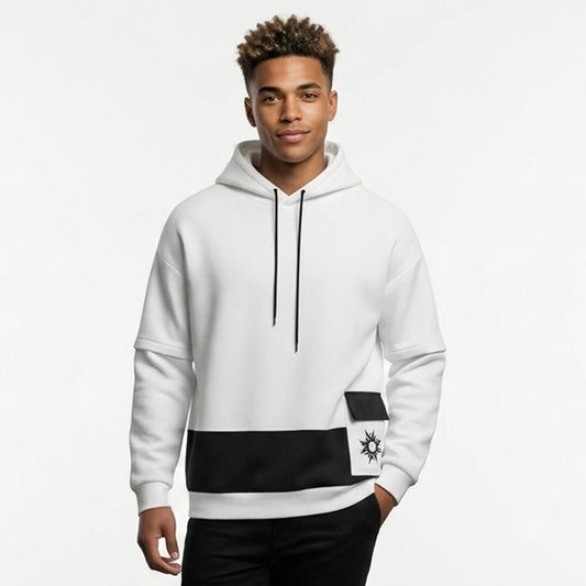 Men's Colorblock Ivory Premium Oversized Hoodie