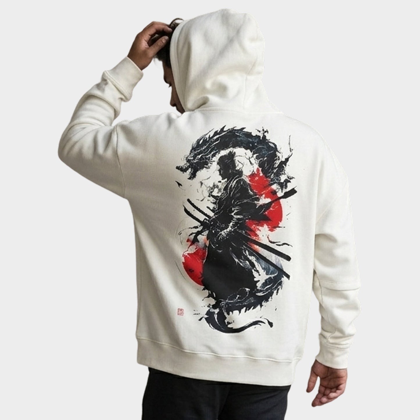 Men's Colorblock Ivory Premium Oversized Hoodie