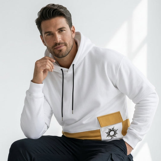Men's Colorblock Off-White Premium Oversized Hoodie