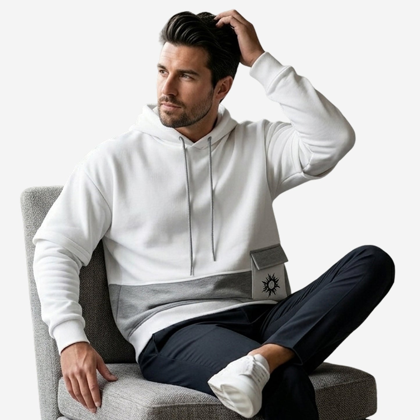 Men's Colorblock Snow Premium Oversized Hoodie