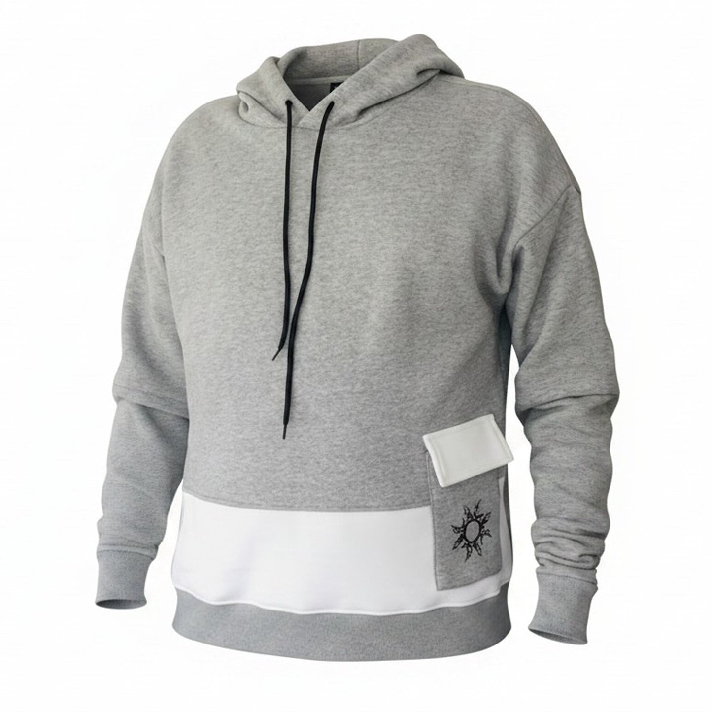 Women's Colorblock Stone Grey Oversized Hoodie