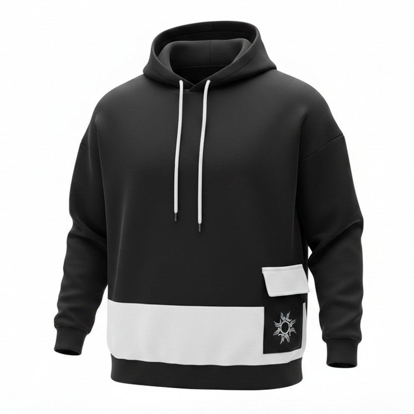 Women's Colorblock Black Premium Oversized Hoodie