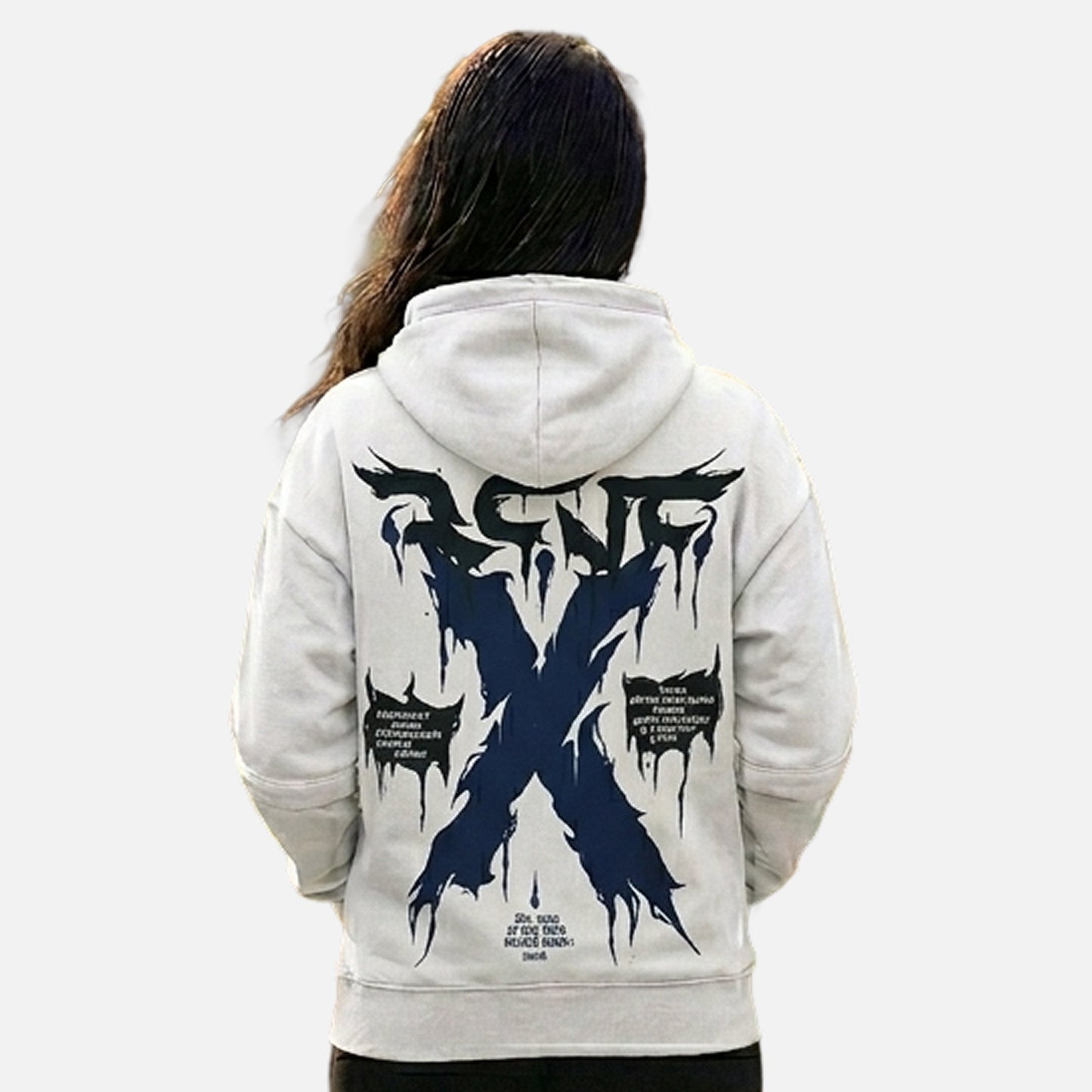 Women's X Graffiti Back-Print Oversized Hoodie
