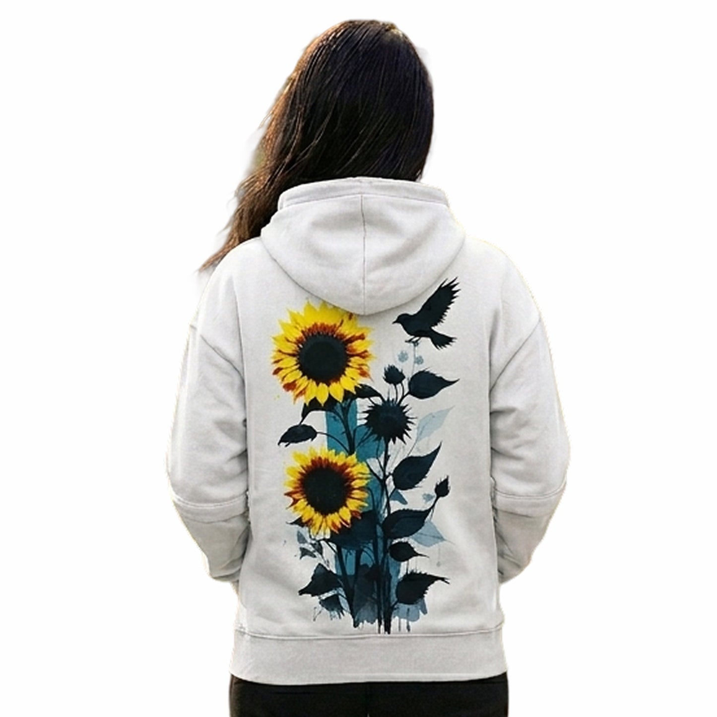 Women's Colorblock Ivory Mustard Oversized Hoodie