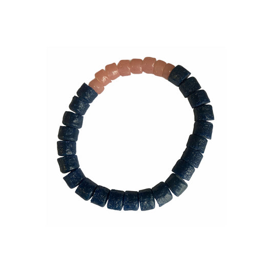 Midnight Blue Handmade Glass Bead Bracelet