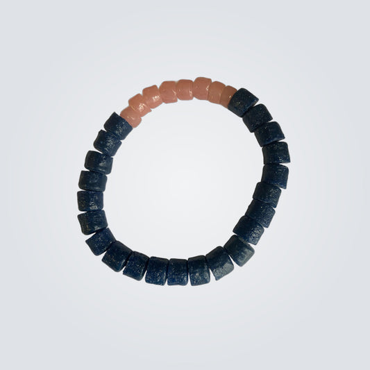 Midnight Blue Handmade Glass Bead Bracelet