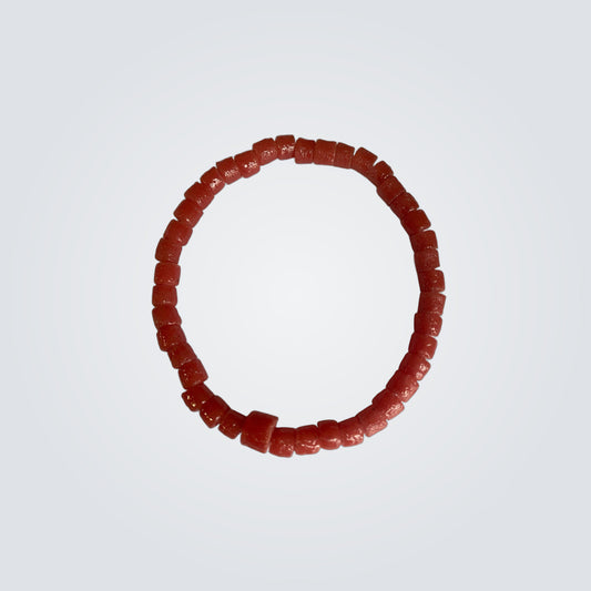 Terracotta Red Glass Bead Bracelet