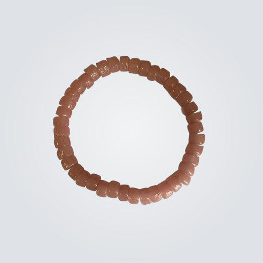 Rose Pink Handmade Glass Bead Bracelet
