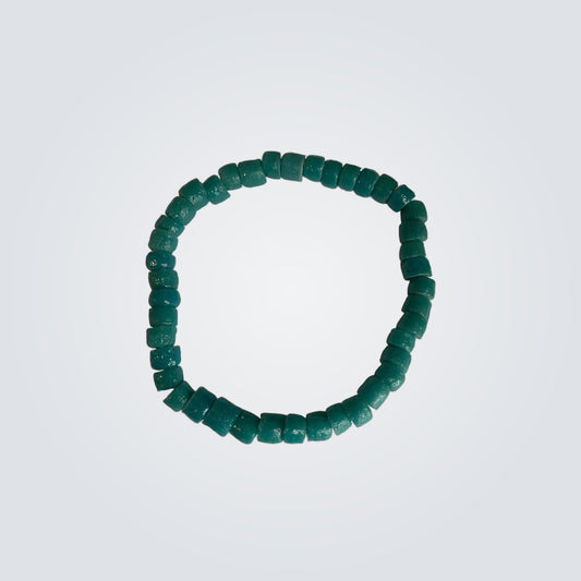 Teal Handmade Glass Bead Bracelet