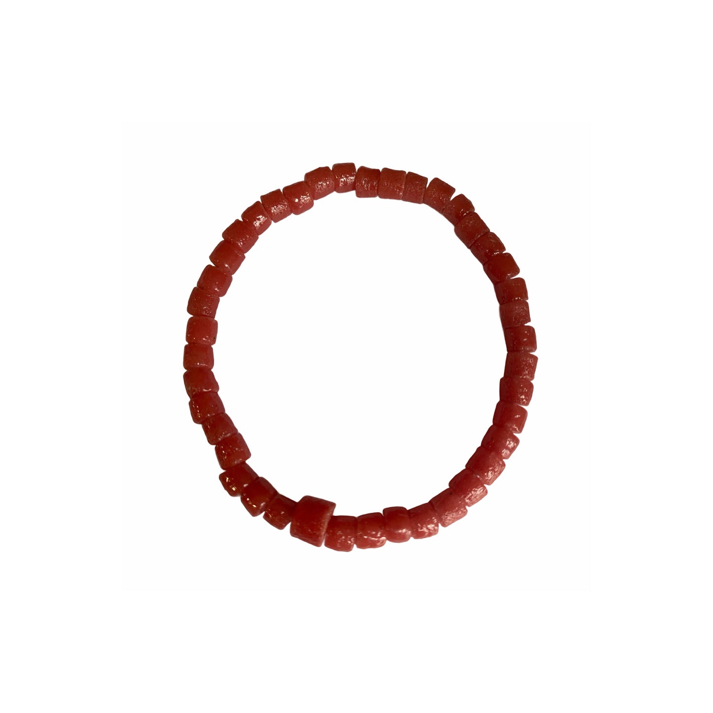 Terracotta Red Glass Bead Bracelet