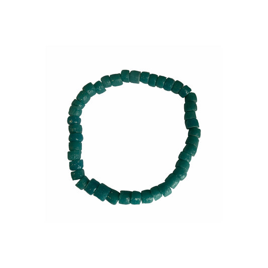 Teal Handmade Glass Bead Bracelet
