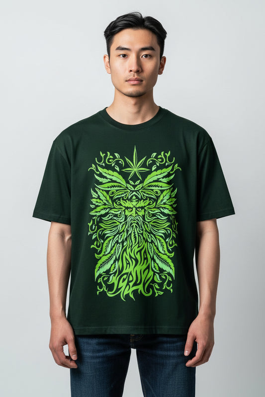 Green Man Oversized Tee